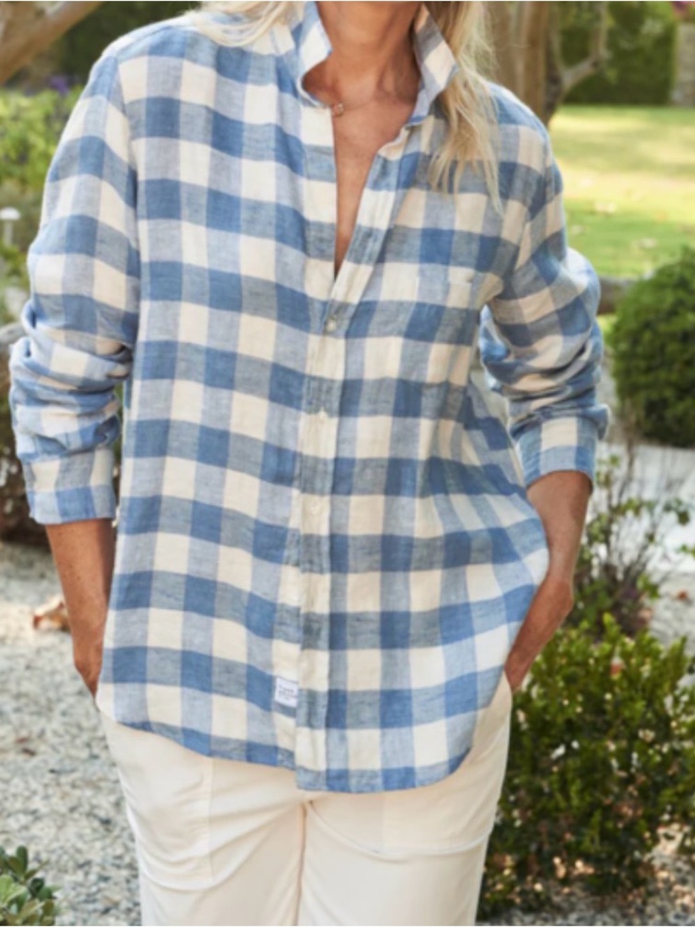 Frank & Eileen Blue and White Gingham Shirt